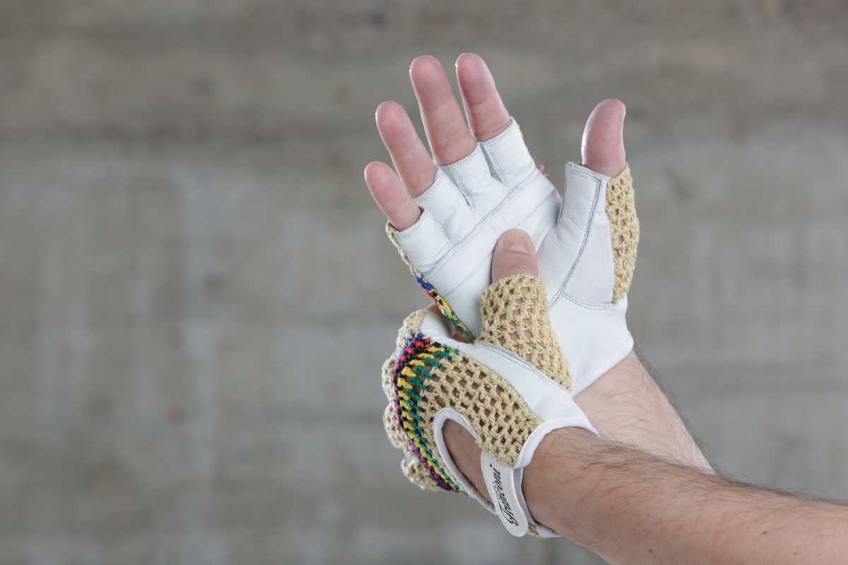 Cicli-Franconi Retro Fahrrad Handschuhe Leder weiß/Baumwolle "Worldchampion" 